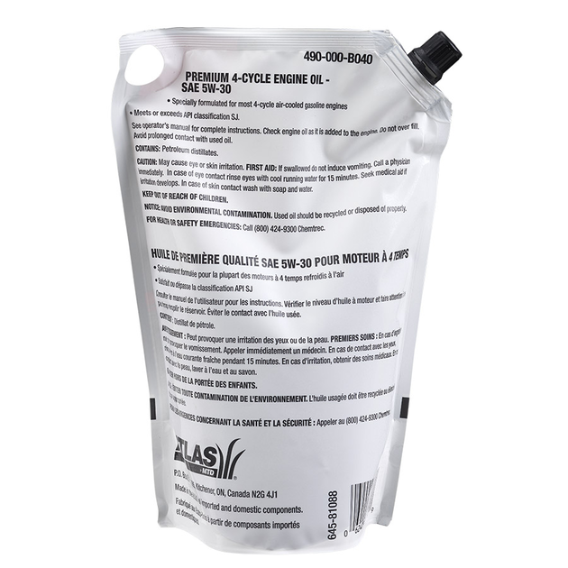 Premium 4 Cycle Snow Blower Engine Oil SAE 5W30 490000B040 MTD