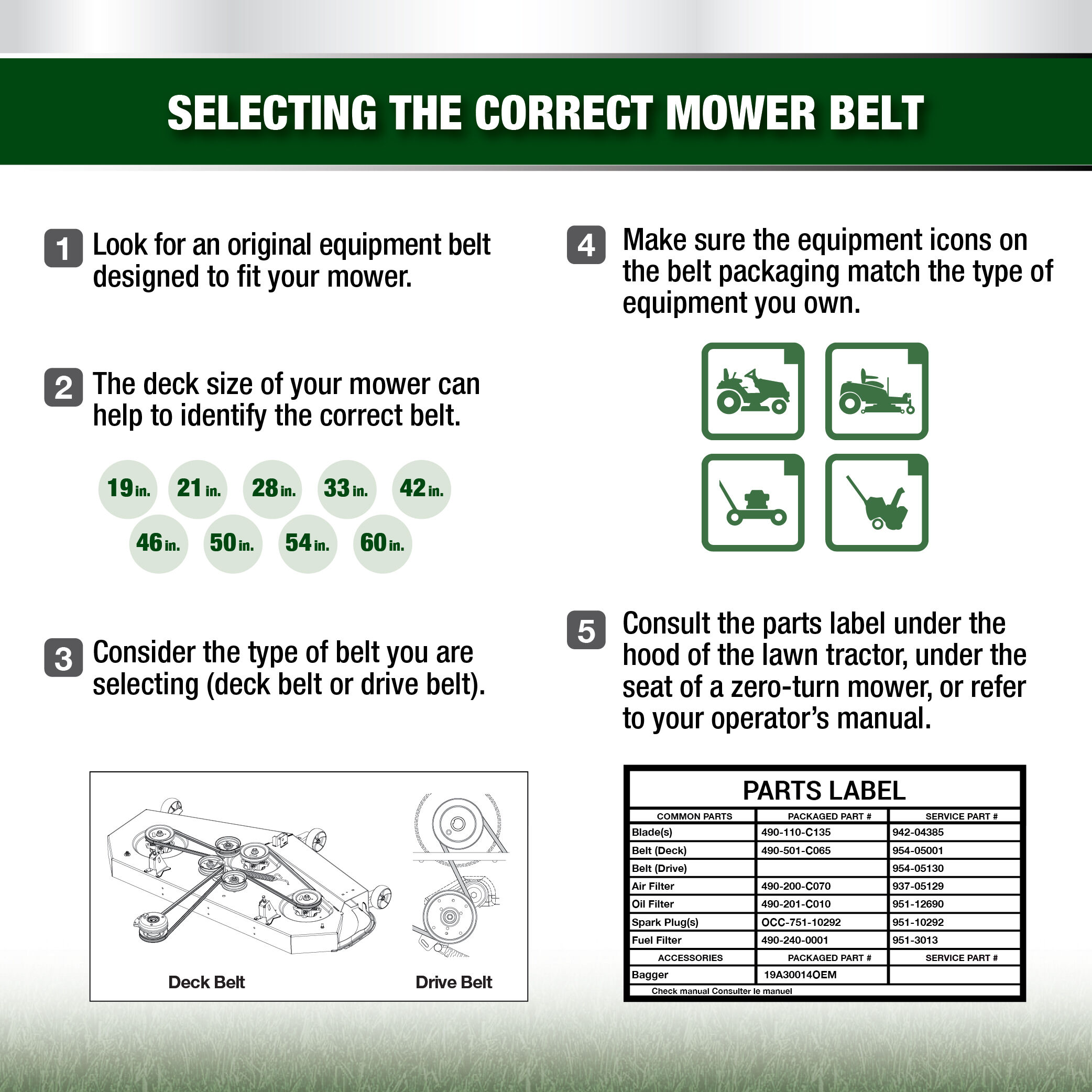 Walk Behind Mower Drive Belt Original Equipment Genuine Part OEM