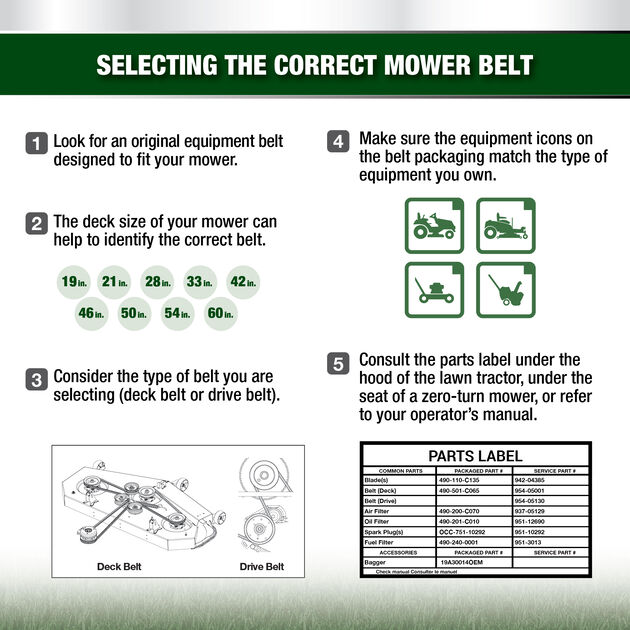 Riding Mower 38-inch Deck Belt