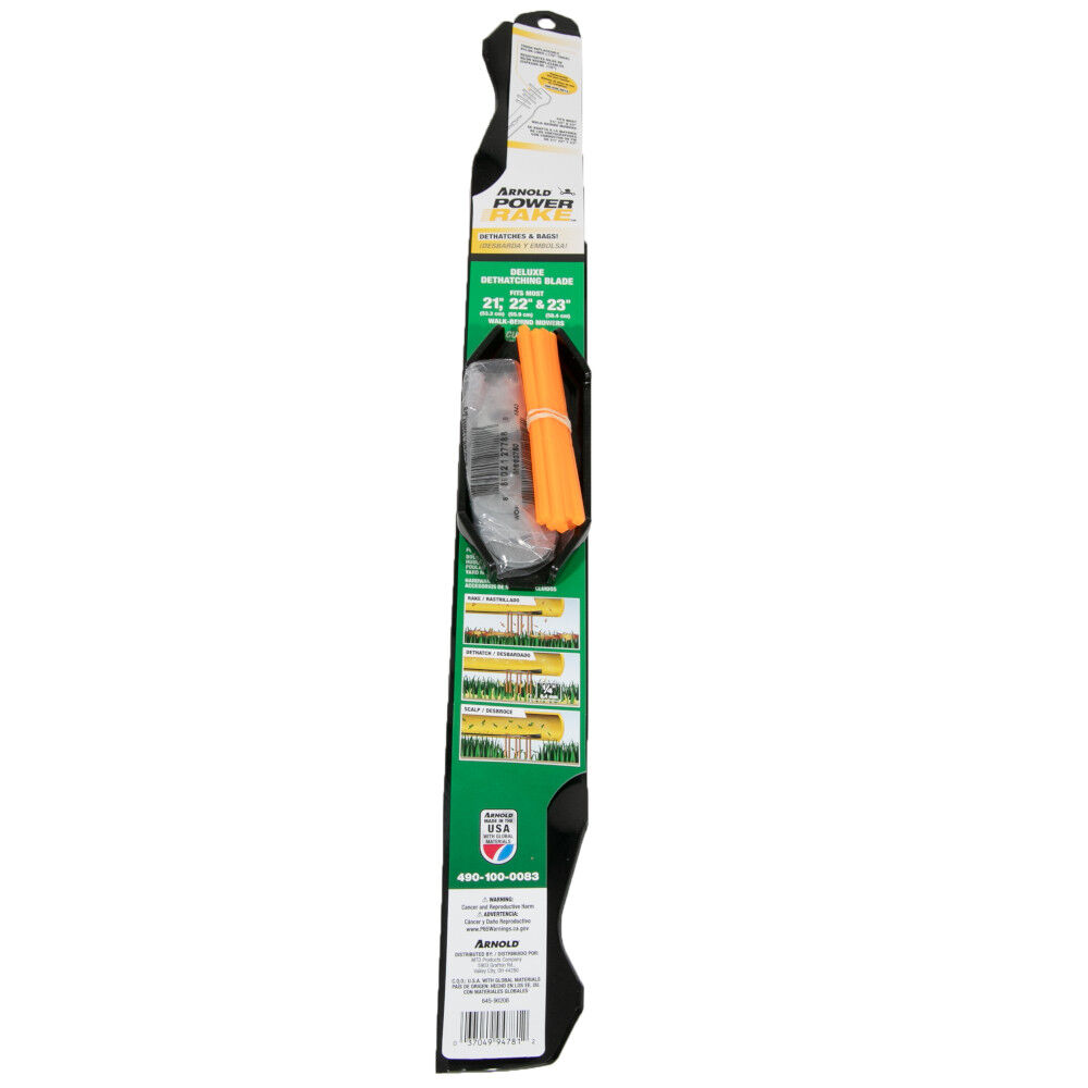 Power rake blade outlet