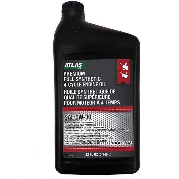 Atlas 0W30 Synthetic 4Cycle Snow Blower Oil 490000B065 MTD