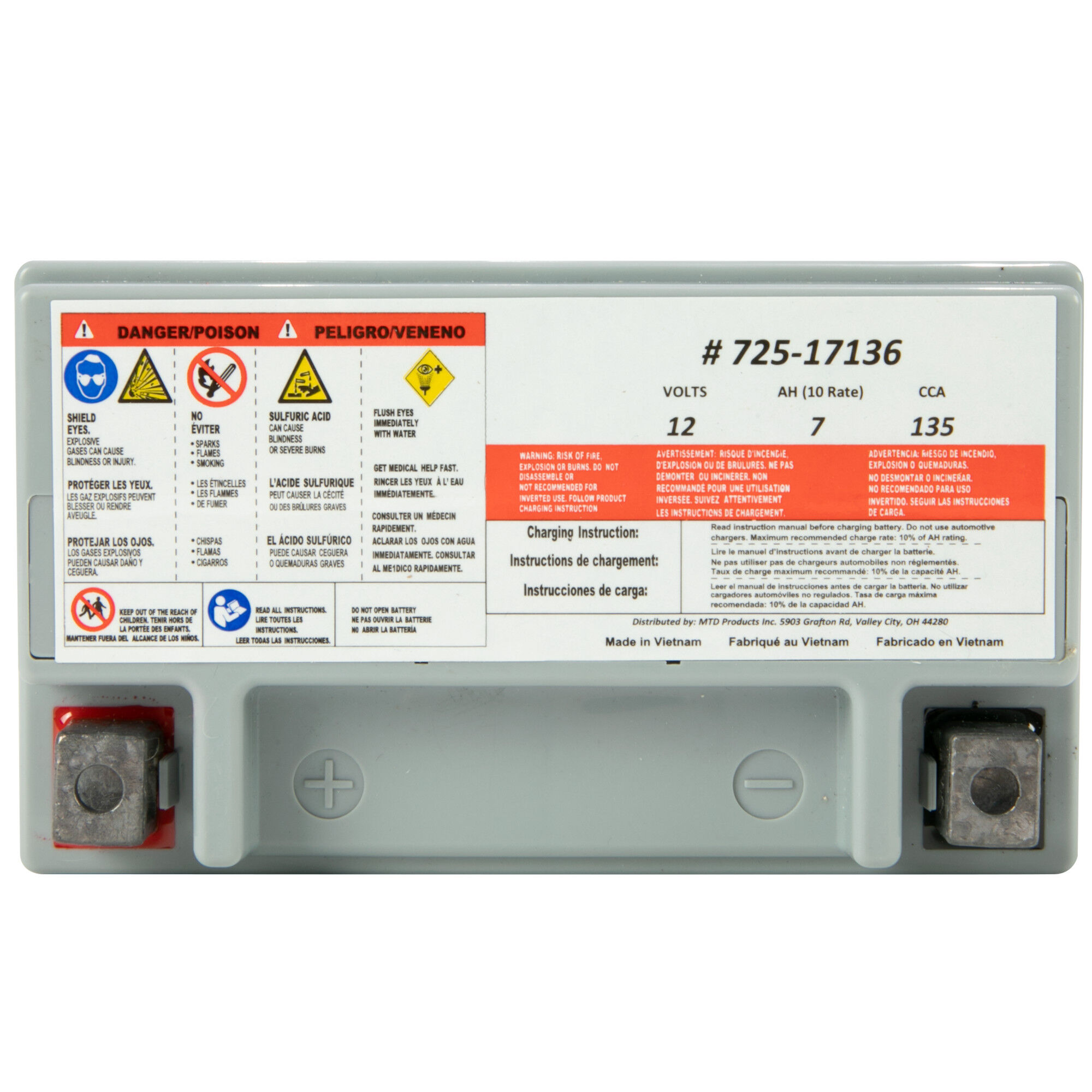 BATTERY AGM 7AHR 725P17136 MTD Parts Canada