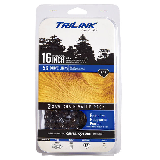 TriLink 16-inch Saw Chain S56 - 2 Pack
