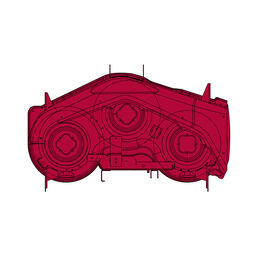 50" Deck Shell Wine Red