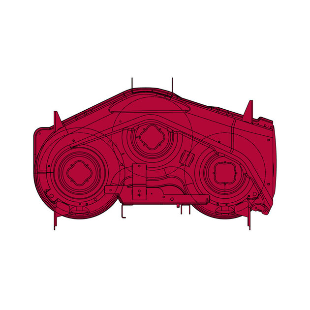 50&quot; Deck Shell Wine Red