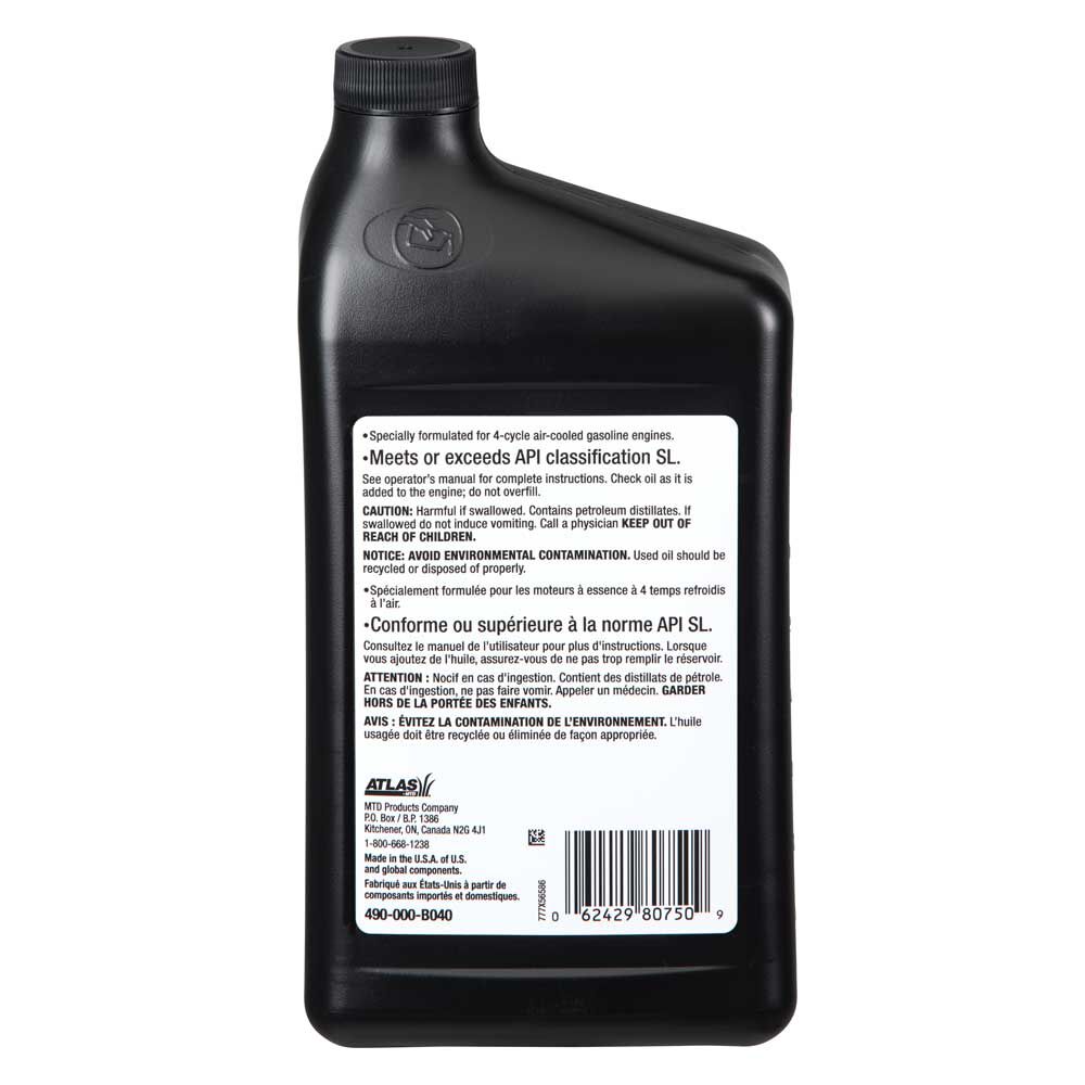 Premium 4 Cycle Snow Blower Engine Oil SAE 5W 30 490 000 B040