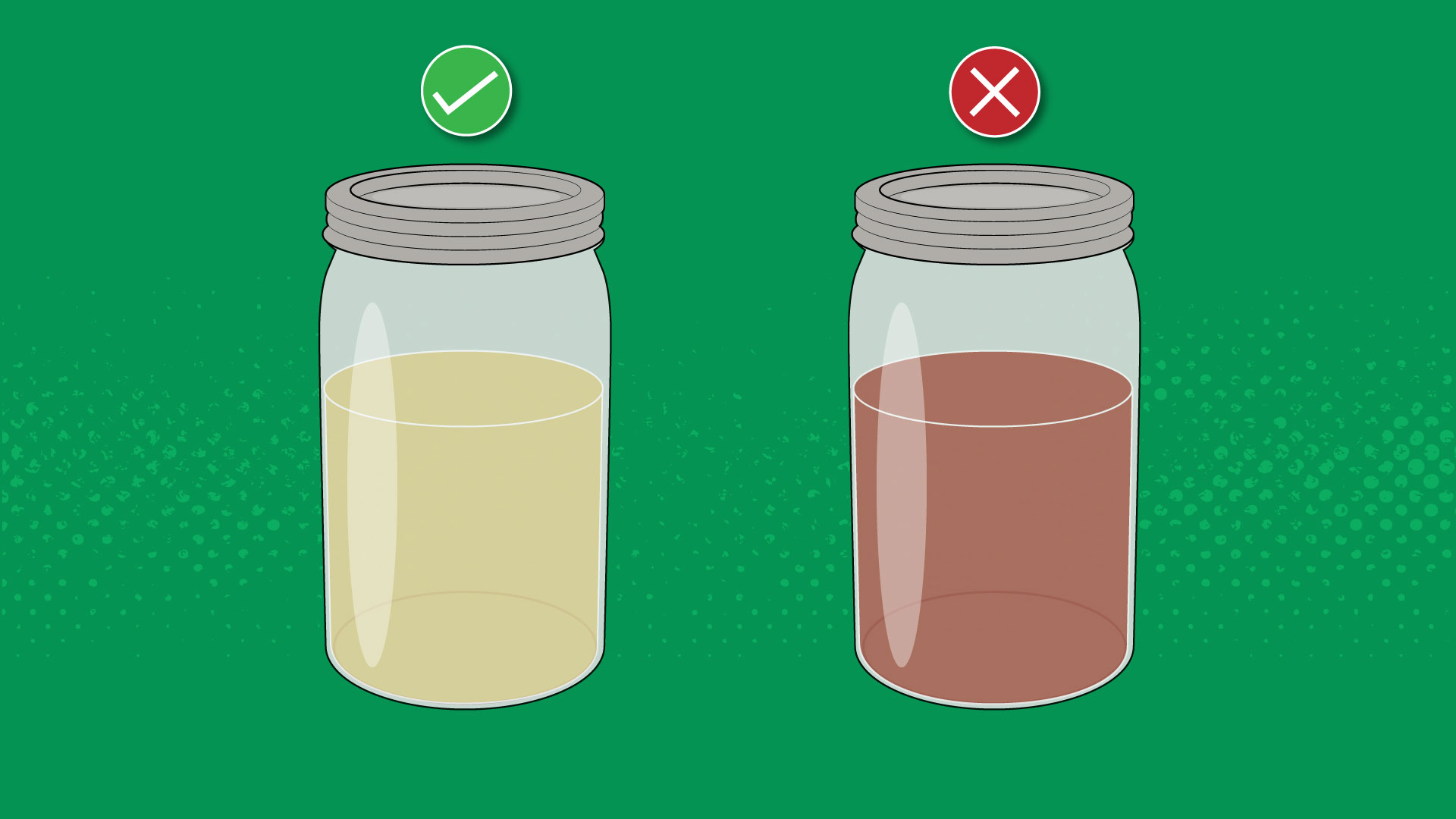 compare gasoline colors in clear glass jars